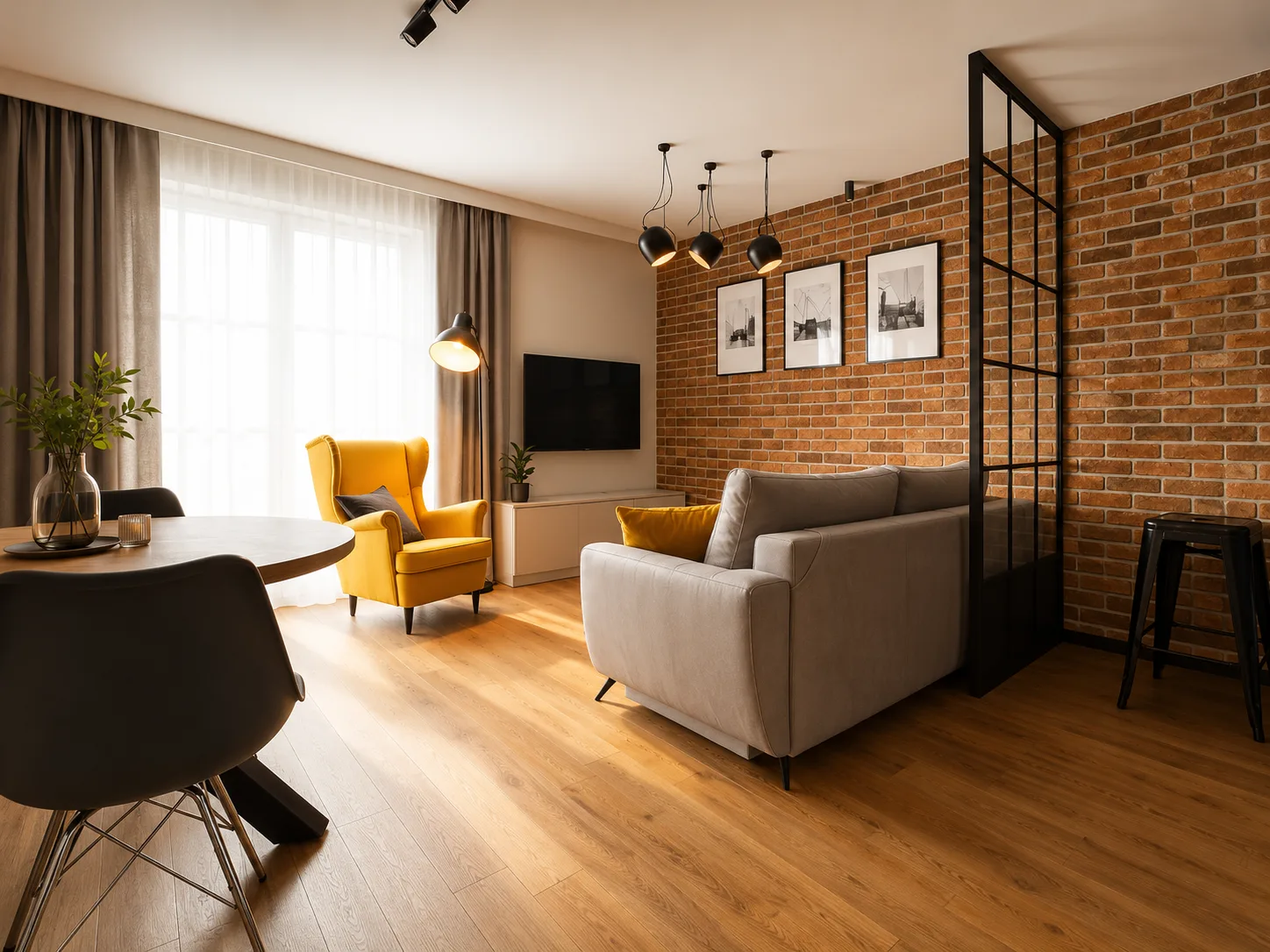 Apartament w klimacie stoczniowego Gdańska — salon (3)